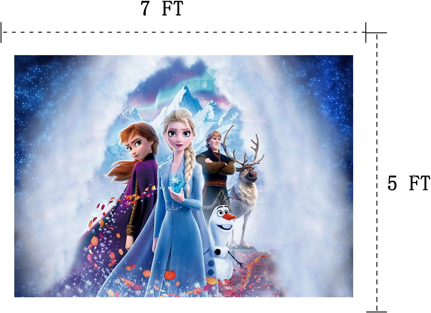 7X5Ft Frozen 2 Photography Vinyl Photo Background for Kids Birthday Party Backdrops Decoration